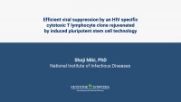 Efficient viral suppression by an HIV specific cytotoxic T lymphocyte clone rejuvenated by induced pluripotent stem cell technology icon