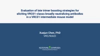 Evaluation of late trimer boosting strategies for eliciting VRC01-classs broadly neutralizing antibodies in a VRC01 intermediate mouse model icon