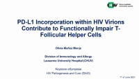 Short Talk: PD-L1 Incorporation within HIV Virions Contribute to Functionally Impair T-Follicular Helper Cells icon