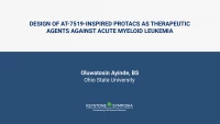DESIGN OF AT-7519-INSPIRED PROTACS AS THERAPEUTIC AGENTS AGAINST ACUTE MYELOID LEUKEMIA icon