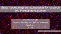 Short Talk: Brain Macrophage Transplantation for Research and Therapy Development icon