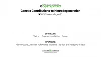 Genetic Contributions to Neurodegeneration icon