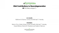 Glial Contributions to Neurodegeneration icon