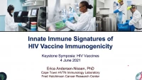 Innate Immune Signatures Associated with HIV Vaccine Immunogenicity icon