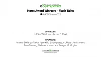 Horst Award Winners - Flash Talks icon
