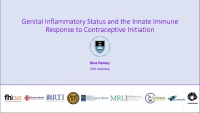 Short Talk: Genital Inflammatory Status and the Innate Immune Response to Contraceptive Initiation icon