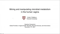 Mining and Manipulating Microbial Metabolism in the Human Vagina icon
