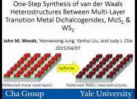 One-Step Synthesis of Van der Waals Heterostructures between Multi-Layer Transition Metal Dichalcogenides, MoS2 and WS2 icon