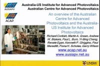 An Overview of the Australian Centre for Advanced Photovoltaics and the Australia-US Institute for Advanced Photovoltaics icon