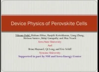 Defect Densities, Mobility and Device Physics of Perovksite Solar Cells icon