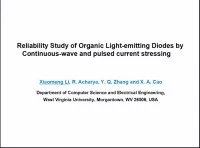 Reliability Study of Organic Light-Emitting Diodes by Continuous-Wave and Pulsed Current Stressing icon