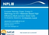 European Metrology Project for III-V Materials Based High Efficiency Multi-Junction Solar Cells icon