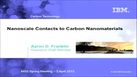 Nanoscale Contacts to Carbon Nanomaterials icon