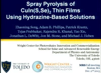Spray Pyrolysis of CuIn(S,Se)2 Thin Films Using Hydrazine-Based Solution icon