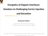 Energetics of Organic Interfaces: Solutions to Challenging Carrier Injection and Extraction icon