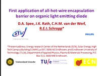First Application of All-Hot-Wire Encapsulation Barrier on Organic Light Emitting Diode icon