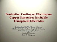 Passivation Coating on Electrospun Copper Nanowires for Stable Transparent Electrodes icon