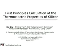 Full First-Principles Calculations of the Thermoelectric Properties of Silicon icon