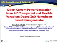 Direct Current Power Generation from Vanadium Doped ZnO Nanosheet Based Nanogenerator icon