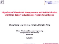 High Power Triboelectric Nanogenerator and Its Hybridization with Li-Ion Battery as Sustainable Flexible-Power-Unit icon