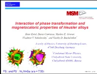 Interaction of Phase Transformation and Magneto- and Elastocaloric Properties of Heusler Alloys icon