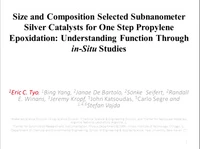 Size and Composition Selected Subnanometer Silver Catalysts for One Step Propylene Epoxidation: Understanding Function through In situ Studies icon