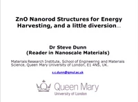 ZnO Nanorod Structures for Energy Harvesting icon