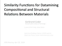 Similarity Functions for Datamining Compositional and Structural Relations Between Materials icon