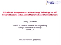 Triboelectric Nanogenerators as New Energy Technology for Self-Powered Systems and as Active Mechanical and Chemical Sensors icon