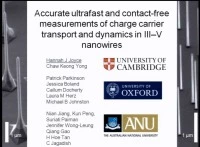 Accurate Ultrafast and Contact-Free Measurements of Charge Carrier Transport and Dynamics in IIIï¿½V Nanowires icon