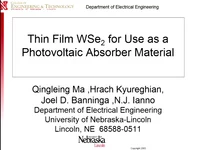 Thin Film WSe for Use as a Photovoltaic Absorber Material icon