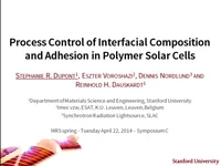 Process Control of Interfacial Composition and Adhesion in Polymer Solar Cells icon