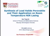 Synthesis of Lead Halide Perovskite Nanoplatelets and Their Application on Room Temperature near IR Lasing icon