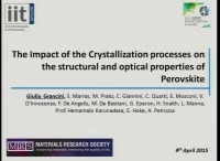 The Impact of Crystallization Processes on the Structural and Optical Properties of Hybrid Perovskites from Molecular to Mesoscopic Level icon