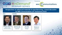 MRS Communications 10th Anniversary: Perspectives on advanced materials in manufacturing, a panel discussion icon