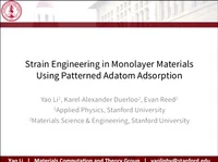 Strain Engineering in Monolayer Materials Using Patterned Adatom Adsorption icon