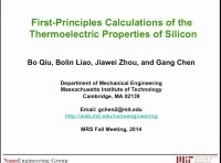 First-Principles Calculations of the Thermoelectric Properties of Silicon icon