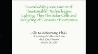 Sustainability Assessments of "Sustainable" Technologies: Lighting, Thin-Film Solar Cells and Recycling of Consumer Electronics icon