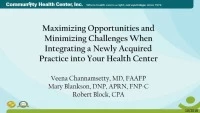 Maximizing Opportunities and Minimizing Challenges when Integrating a Newly Acquired Practice into Your Health Center icon