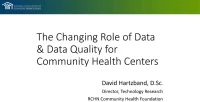 The Changing Role of Data and Data Quality for Community Health Centers icon