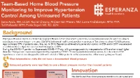 Team-Based Home Blood Pressure Monitoring to Improve Hypertension Control Among Uninsured Patients