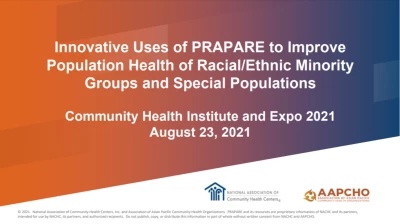 Innovative Uses of PRAPARE to Improve Population Health of Racial/Ethnic Groups and Special Populations icon