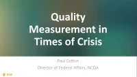 Keynote: Quality Measurement in Times of Crisis: Why HEDIS Measures are still Important icon