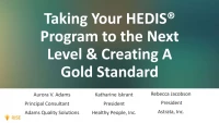 Taking your HEDIS Program to The Next level and Creating a Gold Standard icon