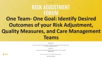One Team- One Goal: Identify Desired Outcomes of your Risk Adjustment, Quality Measures, and Care Management Teams icon