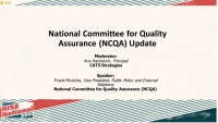 National Committee for Quality Assurance (NCQA) Update icon