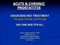 Acute and Chronic Prostatitis: Diagnosis/Treatment - Not One Size Fits All icon