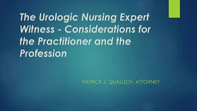 The Urologic Nursing Expert Witness - Considerations for the Practitioner and the Profession icon