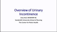 Overview of Incontinence icon