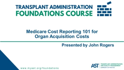 Medicare Cost Reporting 101 for Organ Acquisition Costs icon